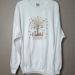 Gildan Sweatshirt W Fall/Autumn Theme Pattern Size XL